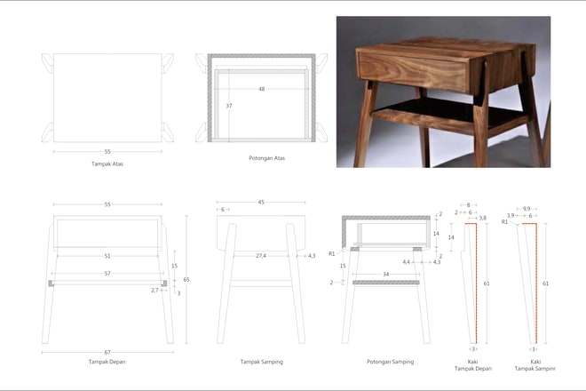 I will draft your manual furniture sketch or drawing to autocad