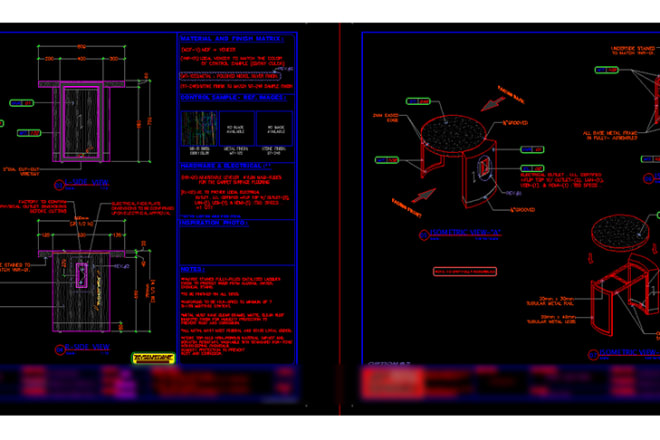 I will draft your small furniture sketch or drawing to autocad