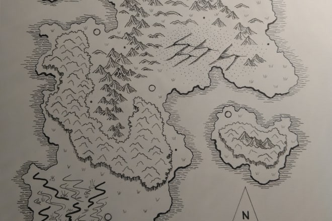 I will draw a custom fantasy map