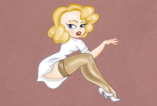 I will draw a cute and sexy pin up pinup girl