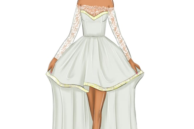 I will draw a wedding dress for you