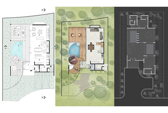 I will draw and render floor plan,site plan,elevation, section