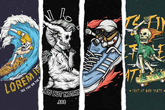 I will draw custom t shirt illustration, skateboard deck or whatever you want