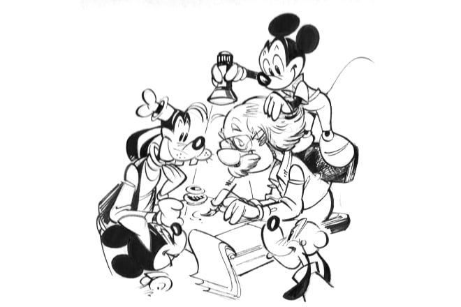 I will draw everything you like in disney mickey mouse style