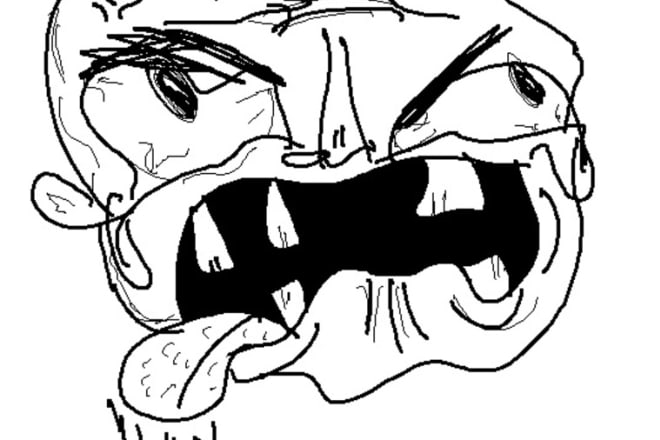 I will draw you as a rage face Meme in microsoft paint
