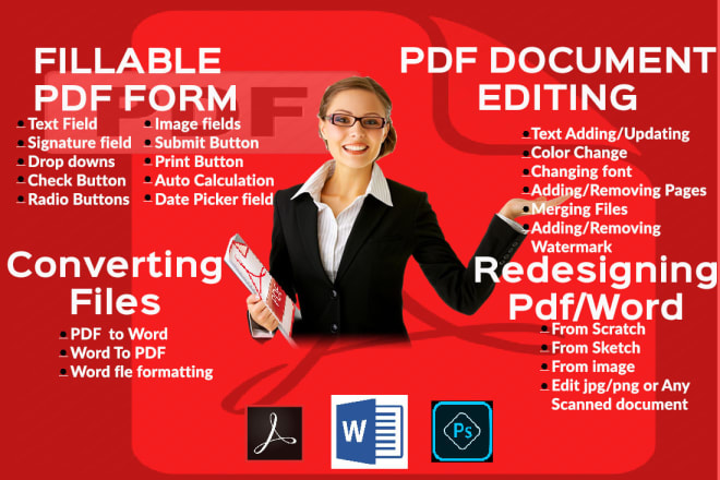 I will edit pdf, fillable form, convert PDF format