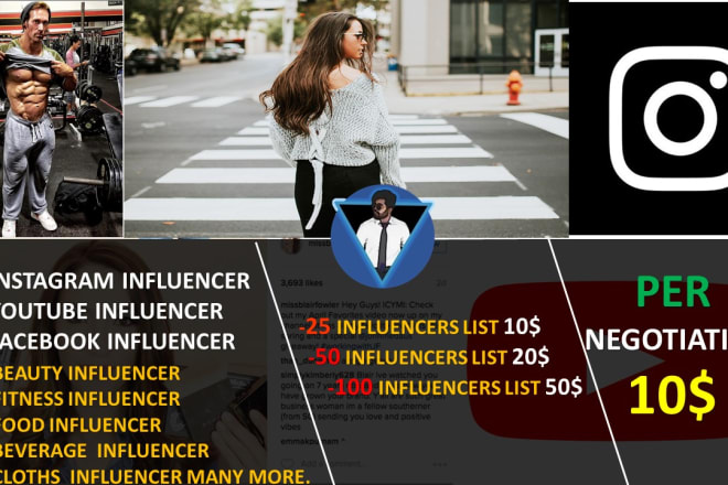 I will find best influencer and provide best influencers list