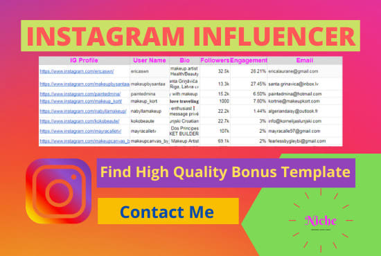 I will find instagram influencer for your digital marketing