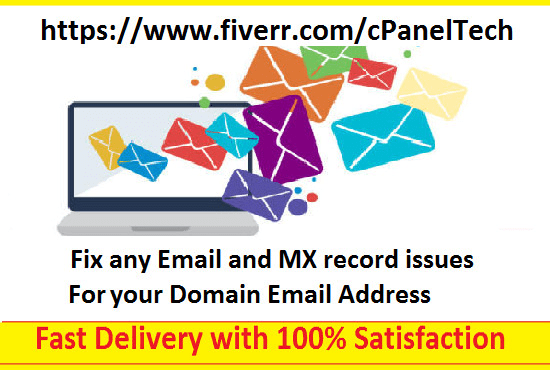 I will fix any email and mx record issues for your domain email address
