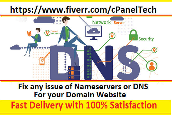 I will fix any issue of nameservers or dns for your domain
