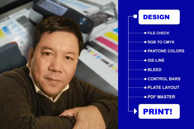 I will fix your design to be ready for printing press