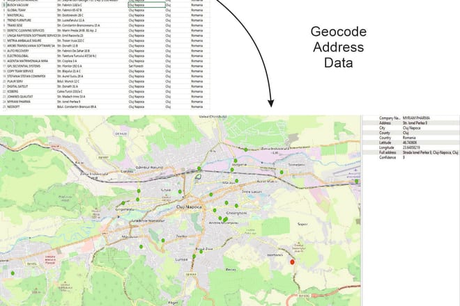 I will geocode and reverse geocode your excel or CSV location data