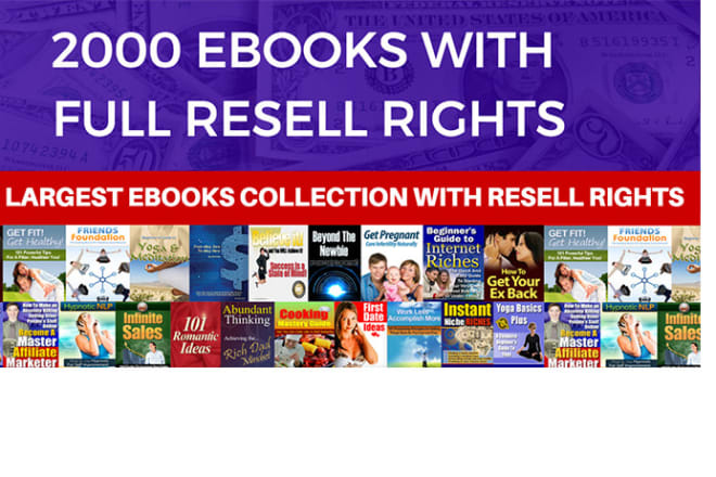 I will give you quality 2000 ebooks with resell rights