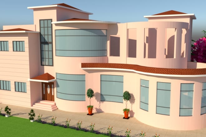 I will high quality render 3d exterior for home design in sketchup