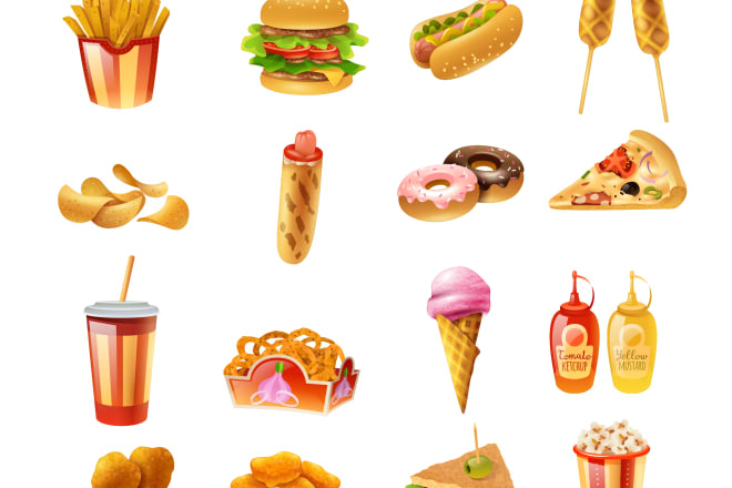 I will illustrate game icon design food objects