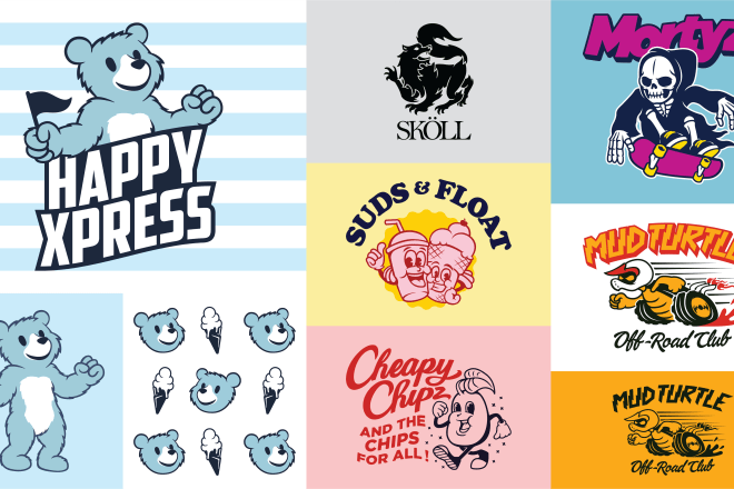 I will make a classic vintage mascot character logo for you