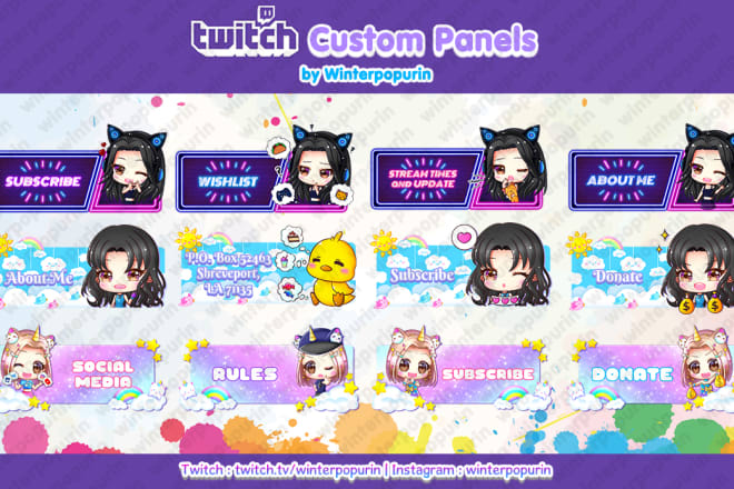 I will make custom chibi twitch panel for you