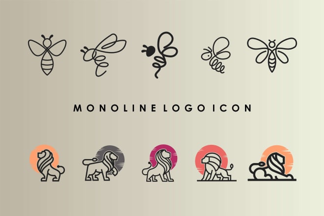 I will make simple monoline logo icon into my style