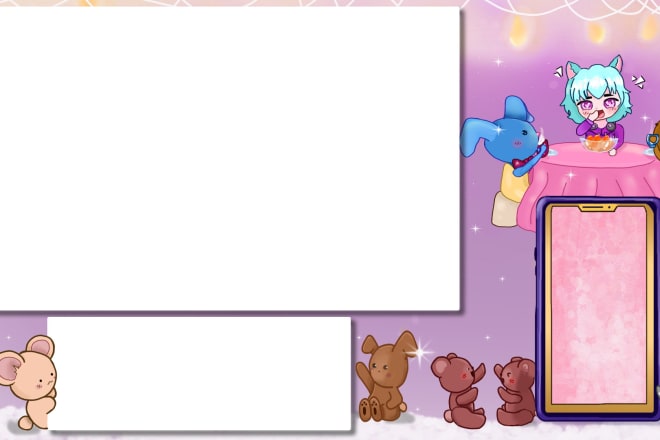 I will make your cute and feminine twitch overlay