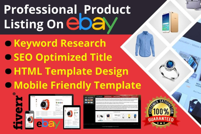 I will optimize ebay SEO listing with ebay template, ebay listing,ebay template design