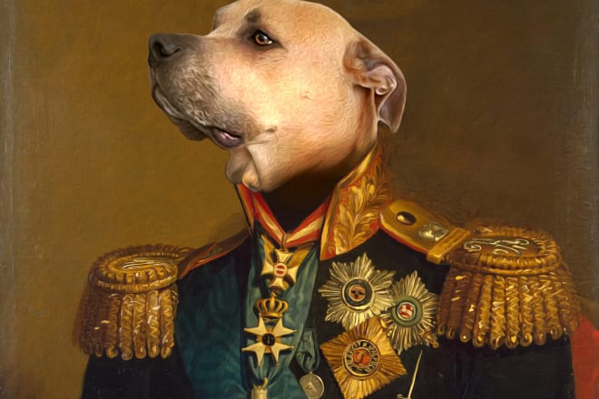 I will photoshop a funny old painting portrait of your dog, cat or pet