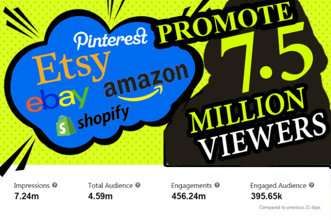 I will promote etsy,amazon,shopify store to 10 million pinterest