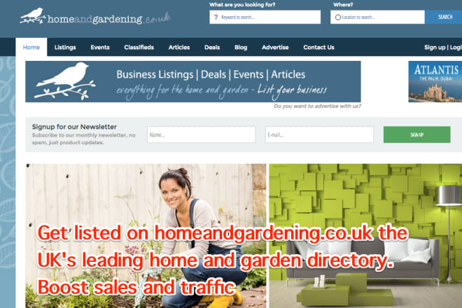I will promote your gardening or home business on leading directory