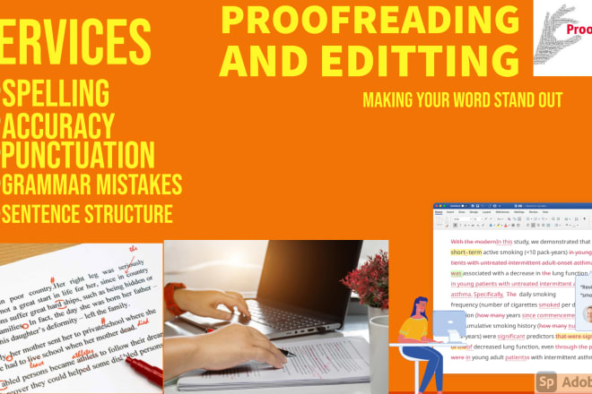 I will proof read and edit all documents professionally and urgently