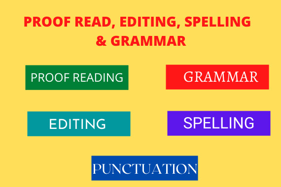 I will proofread and edit for the proper grammar check, spelling, and punctuation