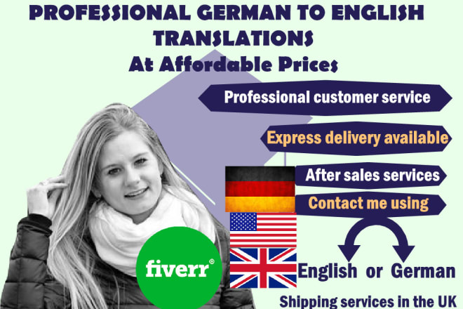 I will provide excellent native german to english translation