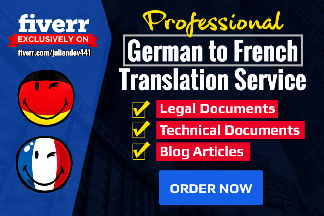 I will provide german to french translation for your business
