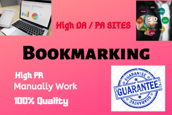 I will provide manually 60 bookmarking services and high da pa sites