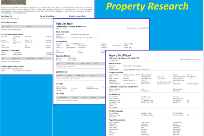 I will provide property title search all the county of USA