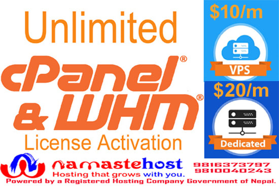 I will provide unlimited cpanel license for vps an dedicate server