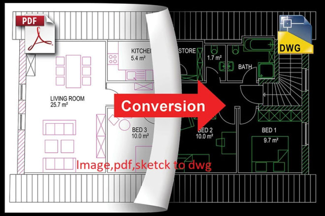 I will raster anythings and convert from pdf, image to autocad or dwg files