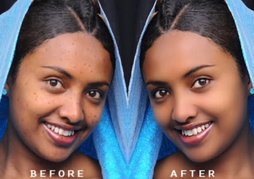 I will remove facial hair, wrinkles and clean and retouch