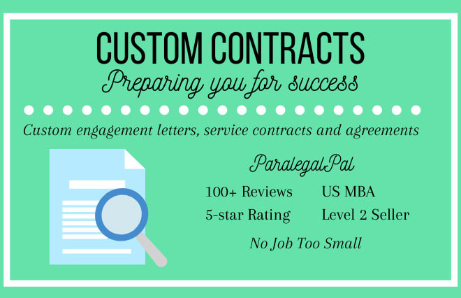 I will review or draft engagement letters, service contracts, agreements