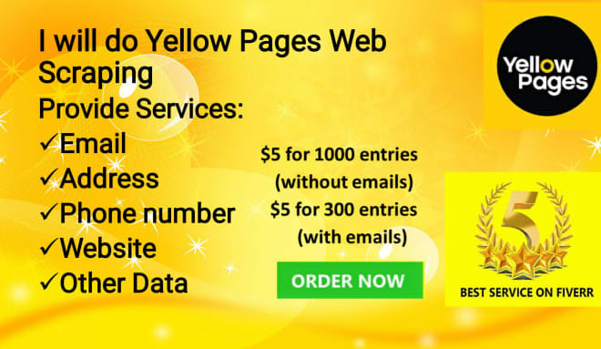 I will scrap yellow pages, targeted emails, contacts and address