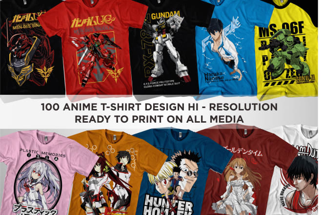 I will send 100 amazing anime tshirt design with source file