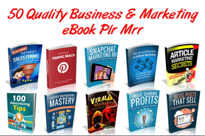 I will send you 50 quality business and marketing ebook, mix plr and mrr