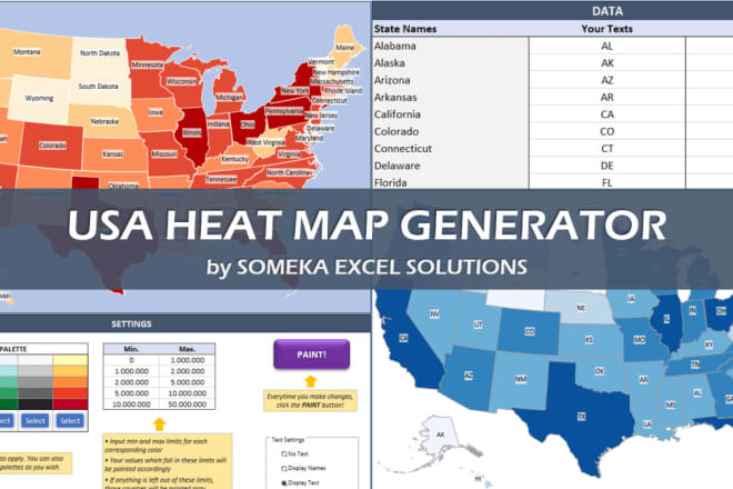 I will send you USA heat map generator in excel