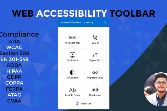 I will setup or install userway web accessibility toolbar for ada