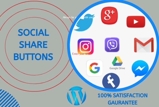 I will setup social sharing buttons on your website