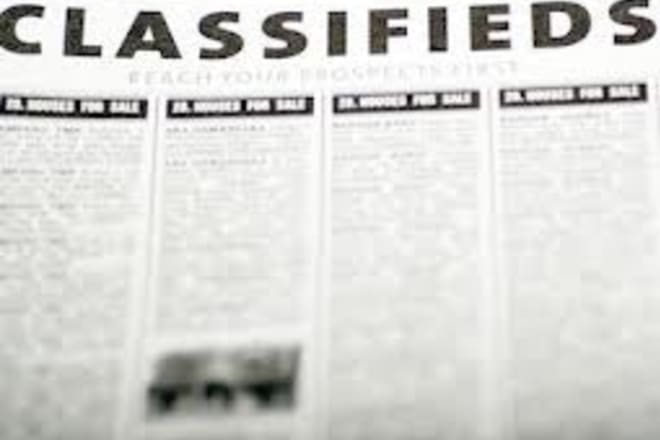 I will submit your classified ad to over 1000 free online classified ad sites, and save you a ton of typing