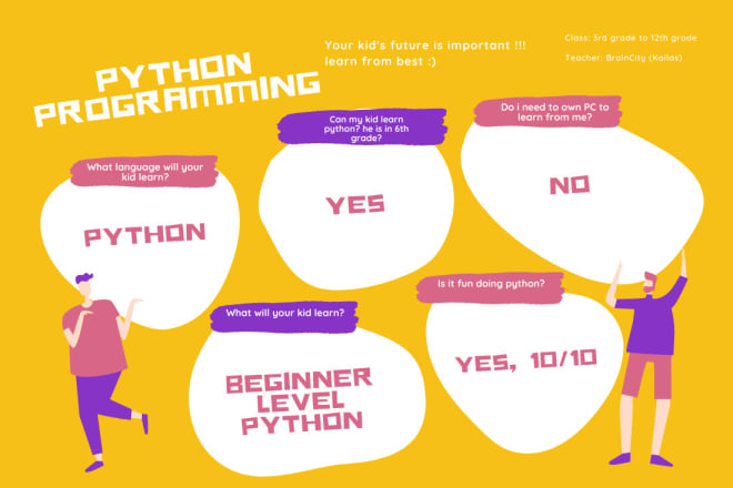 I will teach your kids basics of python programming