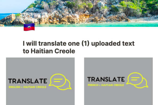 I will translate one uploaded text to haitian creole