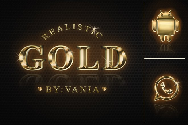 I will turn your text logo into realistic gold golden 3d effect