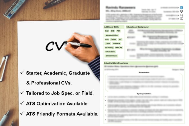 I will write a starter or a professional ats compatible CV for you