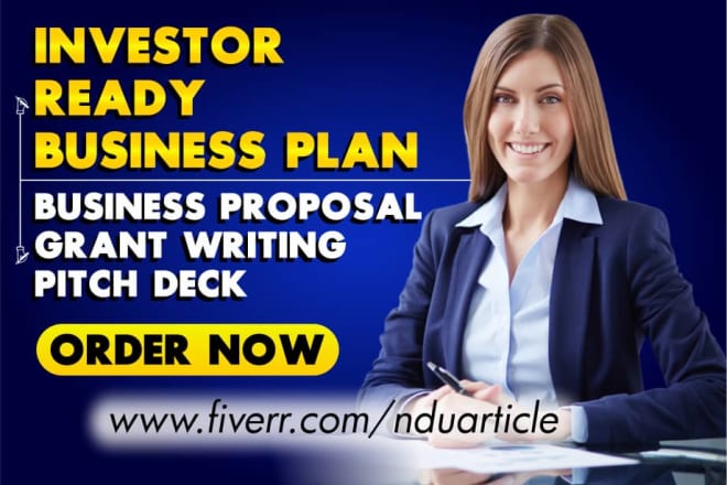 I will write an investor ready business plan, financial plan, business plan writer