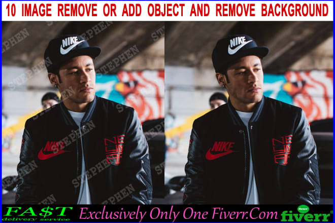 I will add text or logo and watermark also remove object or background your photo
